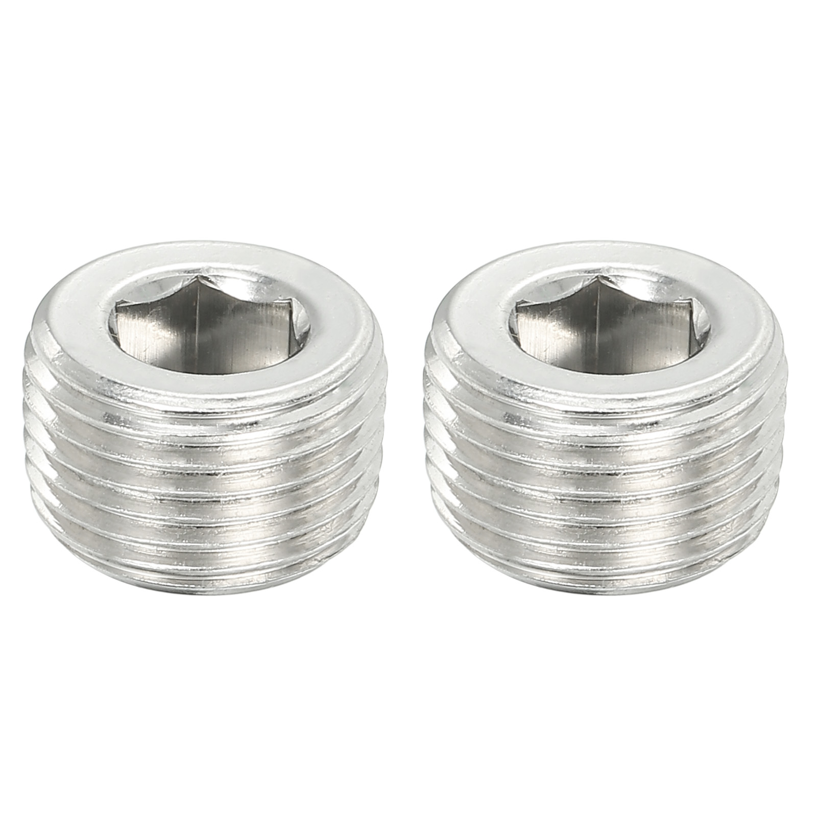 Uxcell 3/8NPT Male Pipe Plug Internal Hex Thread Socket Solid Stainless ...