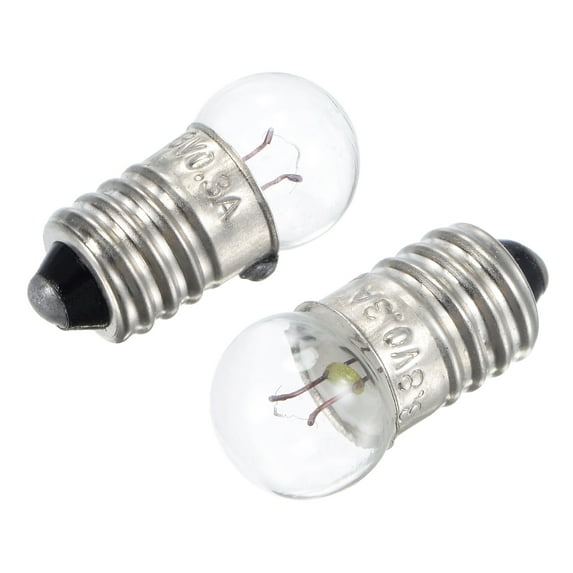 Uxcell 3.8V E10 Warm Yellow Light Mini Incandescent Bulbs with Box 10 Count