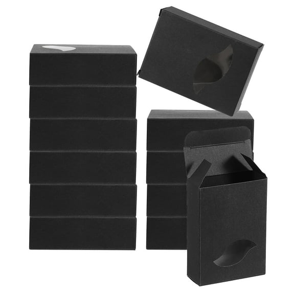 Uxcell 3.8x2.8x1.2" Paper Soap Box with Window, 20 Pack Soap Boxes Leaf Presents Packaging Boxes, Black