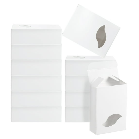 Uxcell 3.8x2.8x1.2" Paper Soap Box with Window, 20 Pack Soap Boxes Leaf Presents Packaging Boxes, White
