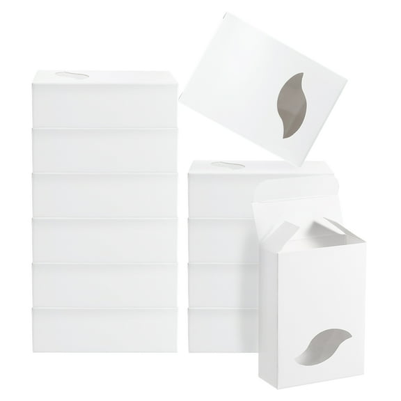 Uxcell 3.8x2.8x1.2" Paper Soap Box with Window, 20 Pack Soap Boxes Leaf Presents Packaging Boxes, White