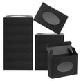 thumbnail image 1 of Uxcell 3.8x2.8x1.2" Paper Soap Box with Window, 20 Pack Soap Boxes Oval Presents Packaging Boxes, Black, 1 of 6