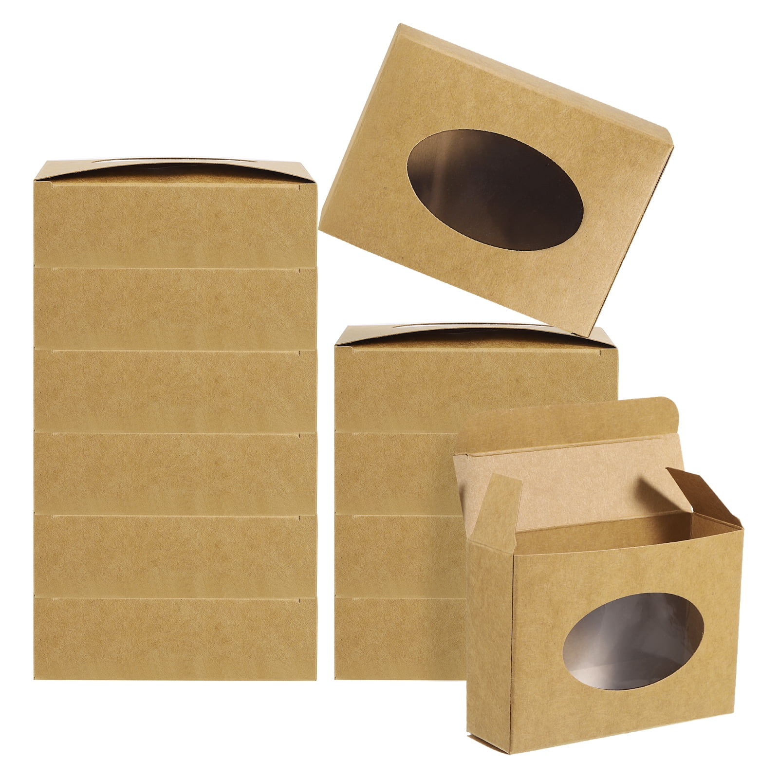 Uxcell 3.8x2.8x1.2" Paper Soap Box with Window, 20 Pack Soap Boxes Oval ...