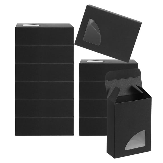 Uxcell 3.8x2.8x1.2" Paper Soap Box with Window, 20 Pack Soap Boxes Triangle Presents Packaging Boxes, Black