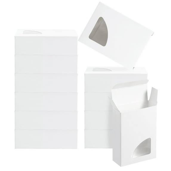 Uxcell 3.8x2.8x1.2" Paper Soap Box with Window, 20 Pack Soap Boxes Triangle Presents Packaging Boxes, White