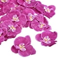 thumbnail image 1 of Uxcell 3.9" Artificial Silk Phalaenopsis Orchid Flower Heads for DIY Wedding Decor, Dark Purple 20 Pack, 1 of 6