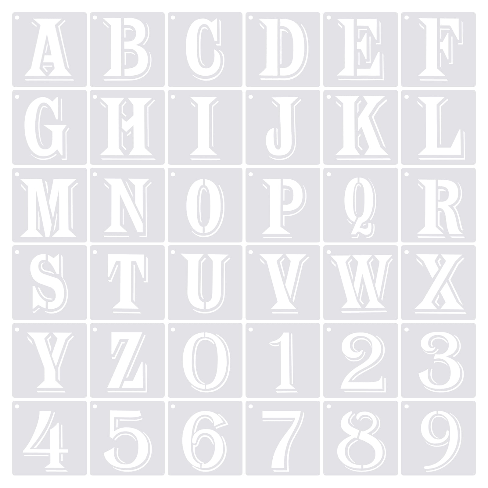 Uxcell 3 Inch Letter Number Stencils 4 uxcell-3-inch-letter-number-stencils-4-width-alphabet-numbers-templates-set-shadow-white-36-pack-walmart-com