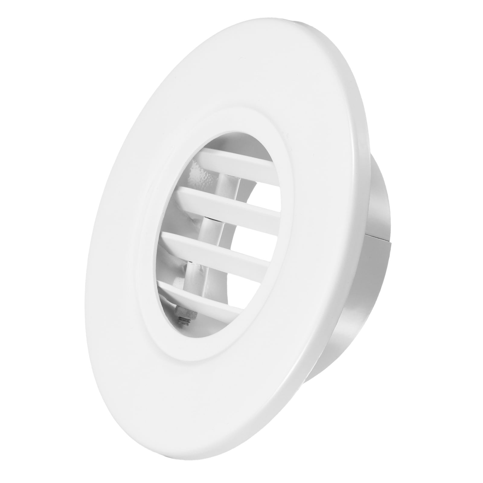 Uxcell 3.9" Round Air Vent, 17 Degrees Louver Grille Cover Aluminum Alloy Soffit Vent HVAC Ventilation for Ceiling Wall Roofing Bathroom Kitchen Garage Duct Shed Garage, White