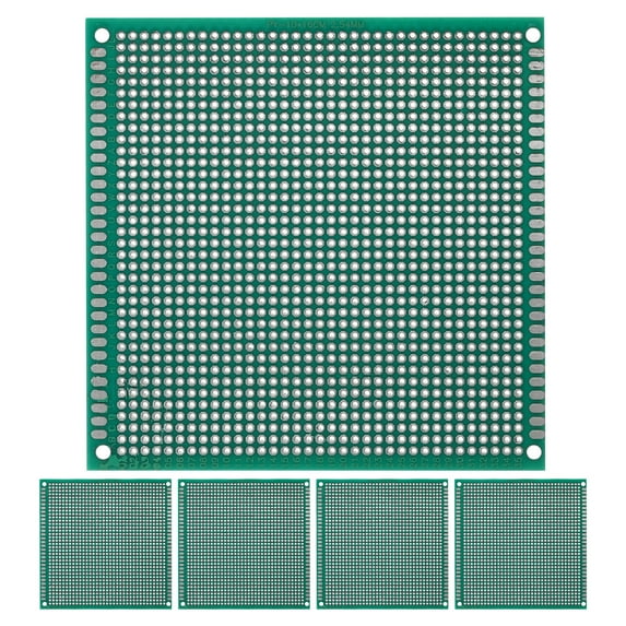 Uxcell 3.9" x 3.9" Double Sided PCB Board, 5 Pcs, Green