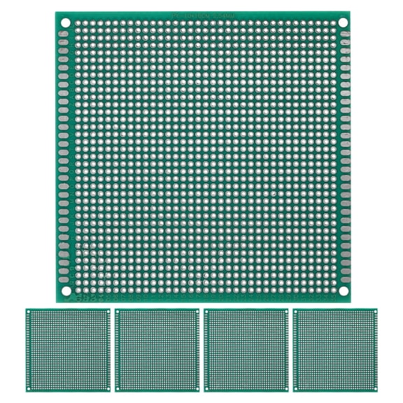 Uxcell 3.9" x 3.9" Double Sided PCB Board, 5 Pcs, Green