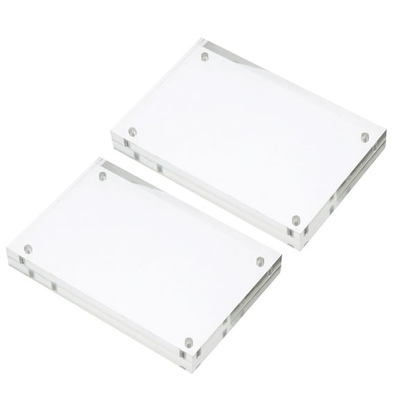 Uxcell 3.9" x 5.9" x 0.8" Acrylic Picture Frame Magnetic Photo Frames Display Double Sided, Clear 2 Pack