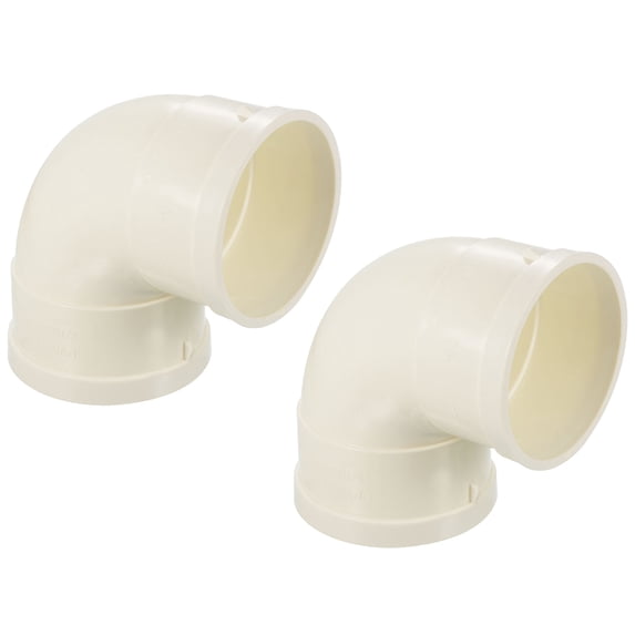 Uxcell 3" 90 Degree Elbow Hose Connector for Drain Tubes, Drip Systems, White 2 Pack