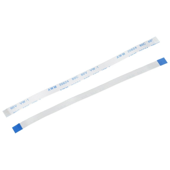 Uxcell 3.94'' 8 Pins FFC FPC Flat Flexible Cable (A Type) Plastic White 20pcs