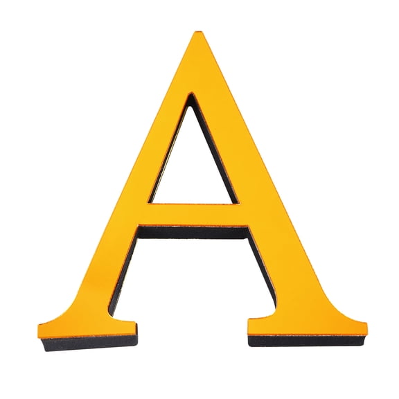 Uxcell 3.94 Inch 3D Acrylic Alphabet Mirror Wall Stickers Letter A Self Adhesive Letter Sign for Home Decoration Deep Gold