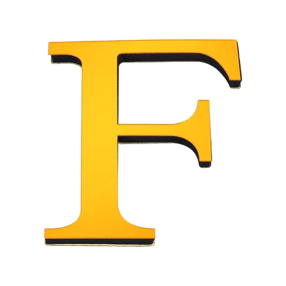Uxcell 3.94 Inch 3D Acrylic Alphabet Mirror Wall Stickers Letter F Self Adhesive Letter Sign for Home Decoration Deep Gold