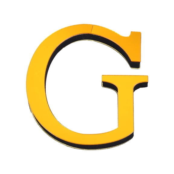 Uxcell 3.94 Inch 3D Acrylic Alphabet Mirror Wall Stickers Letter G Self Adhesive Letter Sign for Home Decoration Deep Gold