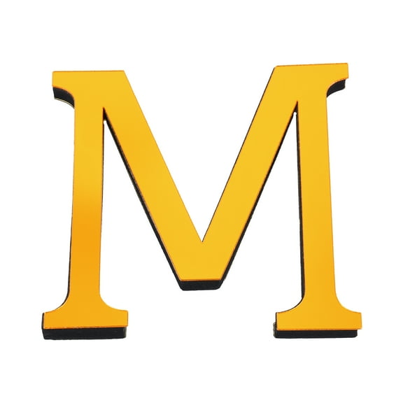 Uxcell 3.94 Inch 3D Acrylic Alphabet Mirror Wall Stickers Letter M Self Adhesive Letter Sign for Home Decoration Deep Gold