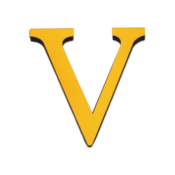 Uxcell 3.94 Inch 3D Acrylic Alphabet Mirror Wall Stickers Letter V Self Adhesive Letter Sign for Home Decoration Deep Gold