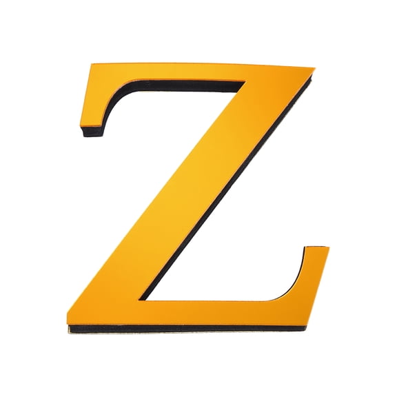 Uxcell 3.94 Inch 3D Acrylic Alphabet Mirror Wall Stickers Letter Z Self Adhesive Letter Sign for Home Decoration Deep Gold