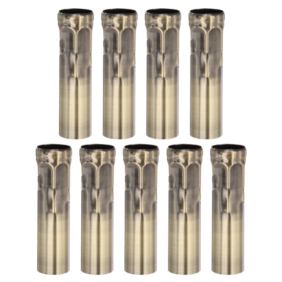 Uxcell 3.94" Tall Candle Covers Sleeves, 9 Pcs Metal E14 Chandelier Socket Sleeves with Dripping Candelabra Base Accessories Bulb Light Base Holder for Lighting Lamps DIY, Bronze