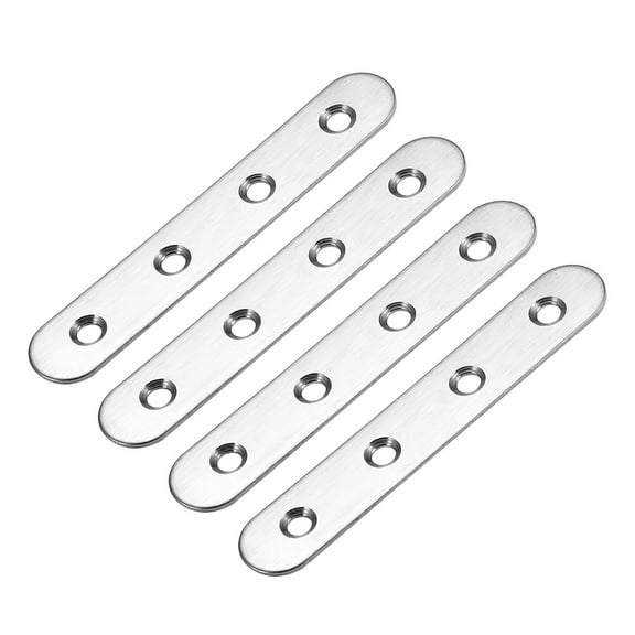 Uxcell 3.94''x 0.67'' Repair Plates  Flat Fixing Mending Bracket Connector with Screws Silver Tone 4 Pcs