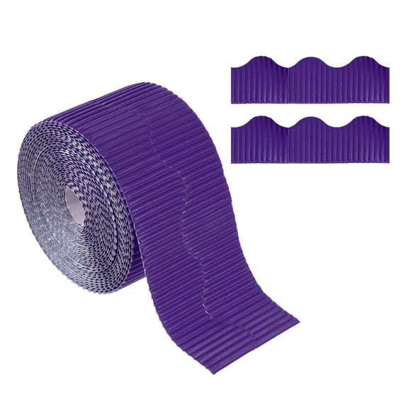 Uxcell 3.9inch x 49.2ftBulletin Board Border Scalloped Trim Paper for Locker Classroom Decor Dark Purple