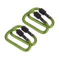 thumbnail image 1 of Uxcell 3" Aluminum D Ring Locking Hook Clip Screw Gate Keychain, Green 4 Pack, 1 of 7