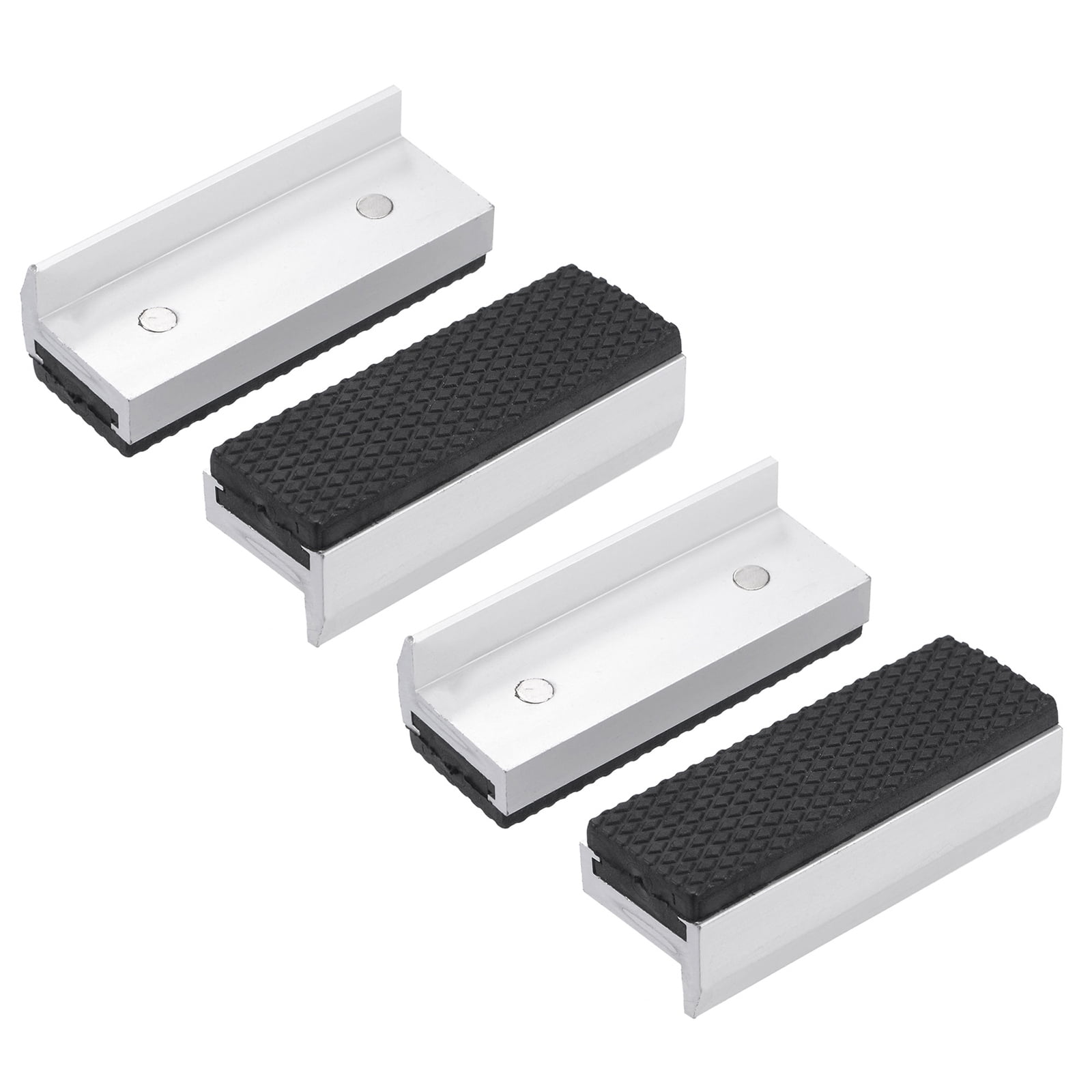 Uxcell 3" Aluminum Vise Jaws with Rubber Pads Covers for Woodworking, DIY Making