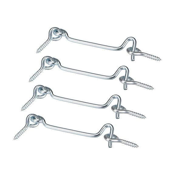 Uxcell 3" Cabin Hook Eye Latch Carbon Steel Zinc Plating 4 Pack