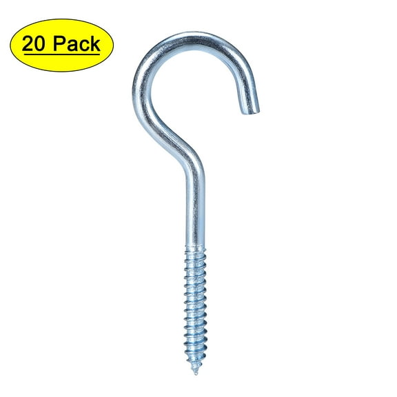 Uxcell 3" Ceiling Cup Hook Fine Carbon Steel Screw-In Hanger Home Garden Outdoor 20Pcs
