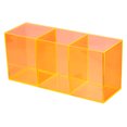 thumbnail image 1 of Uxcell 3 Compartments Clear Acrylic Pen Holder Pencil Holder Pen Organizer Pencil Cup Square Orange, 1 of 6