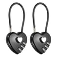 thumbnail image 1 of Uxcell Cable Combination Steel Rope Lock for Gym Bikes Cabinets and More Black 4.3", 1 of 7