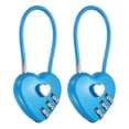 thumbnail image 1 of Uxcell Cable Combination Steel Rope Lock for Gym Bikes Cabinets and More Blue 4.3", 1 of 7