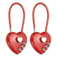 thumbnail image 1 of Uxcell Cable Combination Steel Rope Lock for Gym Bikes Cabinets and More Red 4.3", 1 of 7