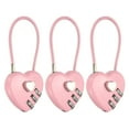thumbnail image 1 of Uxcell Cable Combination Steel Rope for Gym Bikes Cabinets Wardrobes Small Fences 4.3" Pink, 1 of 7