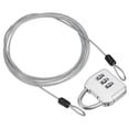 thumbnail image 1 of Uxcell 3 Digit Combination Padlock Steel Security Cable 6.5Ft Travel Chain Lock, Silver, 1 of 7