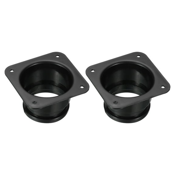 Uxcell 3" Duct Connector Flange Dryer Vent Wall Plate Square to Round Straight Ducting Plate Black 2 Pack