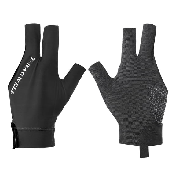 Uxcell 3 Finger Pool Glove Left Hand, Billiard Gloves Pool Cue Accessories for Shooter Pool, Black
