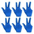thumbnail image 1 of Uxcell 3 Fingers Pool Gloves, 6 Pcs Breathable Billiards Snooker Shooter Cue Glove for Left Right Hand Men/Women, Blue, 1 of 6