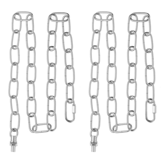 Uxcell 3 Ft Light Fixture Chain, 2 Set Lighting Chain with Quick Link Connectors Up to 110 lbs Silver Tone