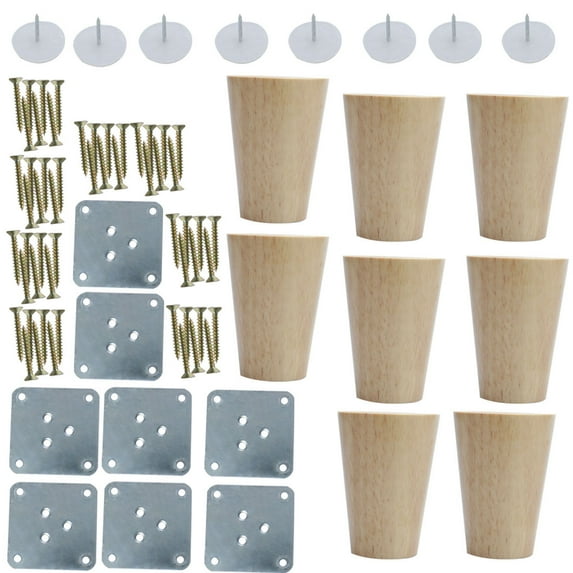 Uxcell 3'' Furniture Leg Couch Table Closet Feet Replacement Height Adjuster Wood White 8pcs
