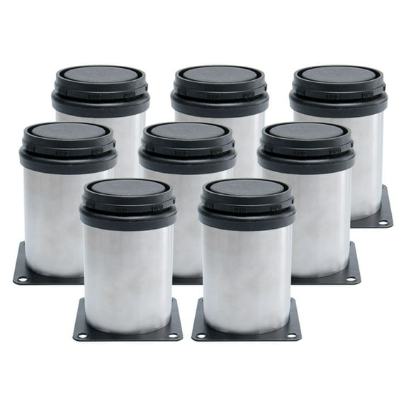 Uxcell 3'' Furniture Legs Worktop Shelves Feet Replacement Height Adjustable Stainless Steel Silver Tone 8pcs