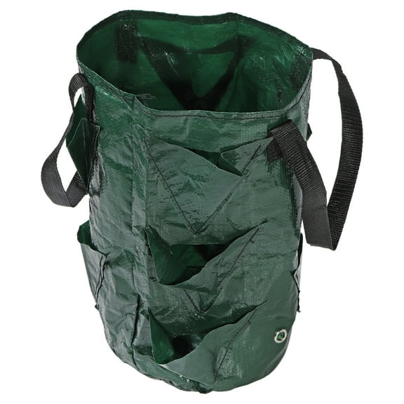 Uxcell 3 Gallon Hanging PE Strawberry Grow Bag with 10 Side Planting Pockets Dark Green