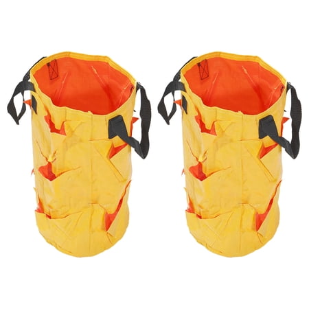 Uxcell 3 Gallon Hanging PE Strawberry Grow Bag with 10 Side Planting Pockets Yellow 2Pack
