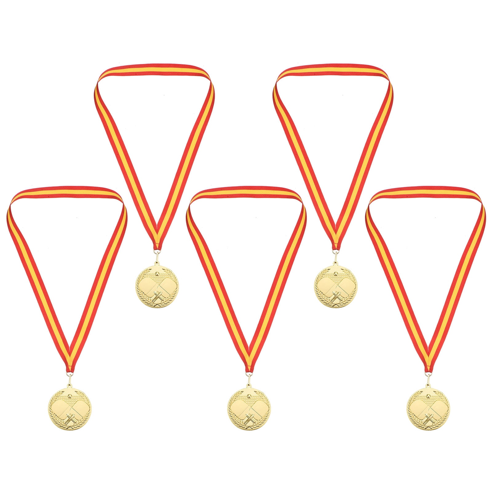 Uxcell 3" Gold Table Tennis Medals, 5Pcs Table Tennis Award Medals for Sports Events