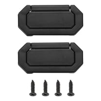 Uxcell 3" Hidden Closet Handles Zinc Alloy Concealed Drawer Pulls Hardware with Screws Black 2Pcs