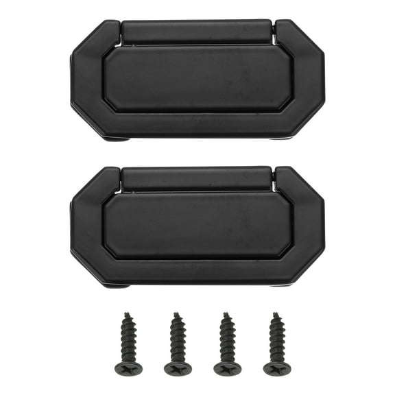 Uxcell 3" Hidden Closet Handles Zinc Alloy Concealed Drawer Pulls Hardware with Screws Black 2Pcs