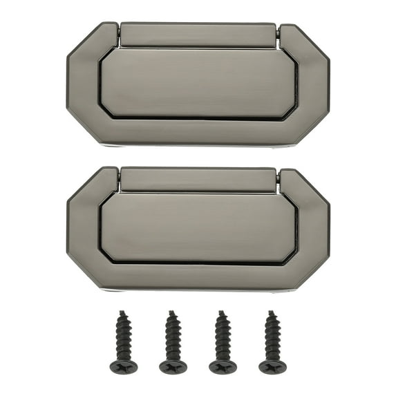 Uxcell 3" Hidden Closet Handles Zinc Alloy Concealed Drawer Pulls Hardware with Screws Pearl Grey 2Pcs