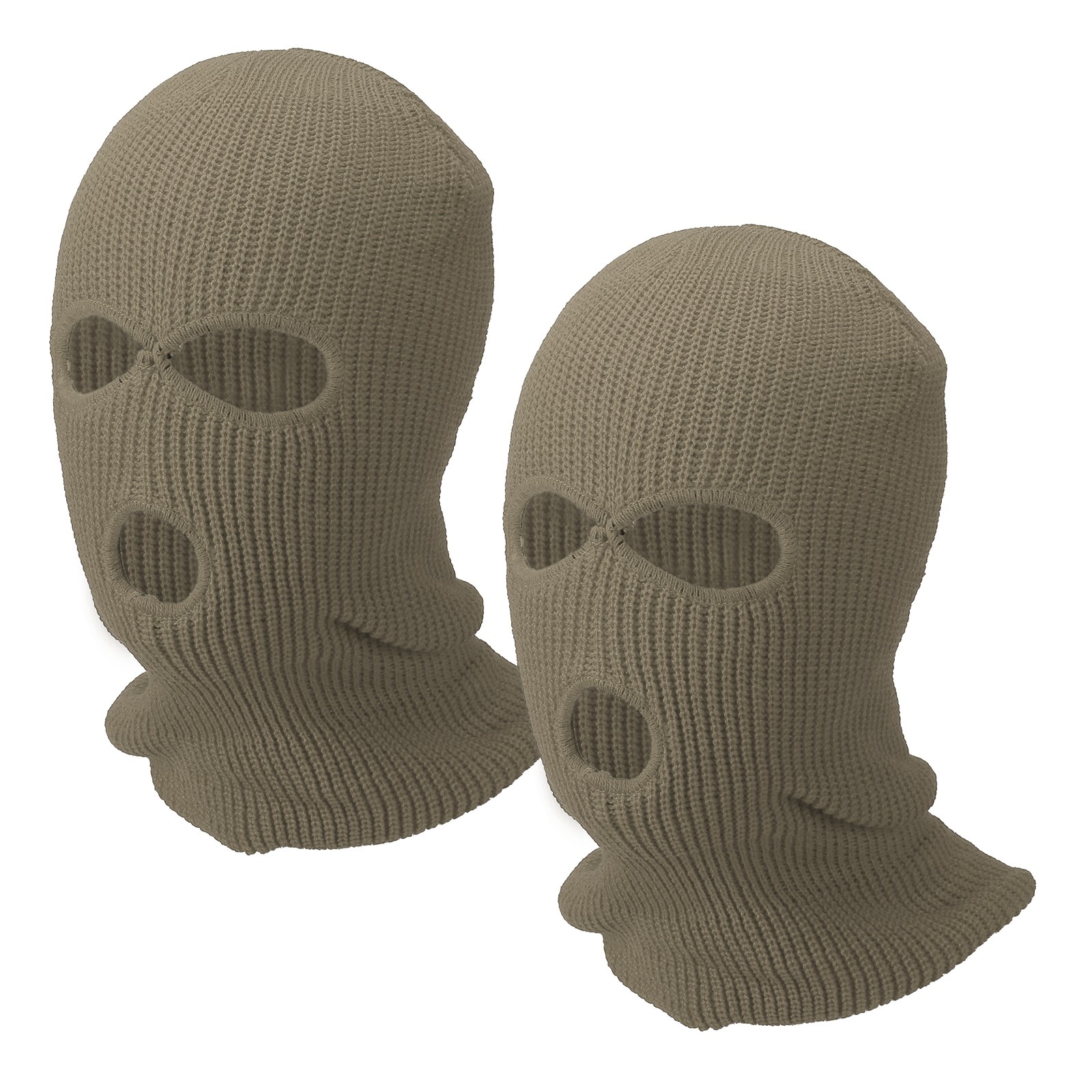 Uxcell 3-Hole Full Face Mask Cover, Polyester&2 Pcs&Khaki