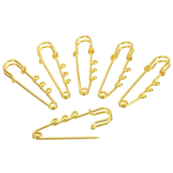 Uxcell 3 Holes Brooch Pins 2 Inch Metal Decorative Collar Safety Pins Clips, Gold Tone, 20pcs